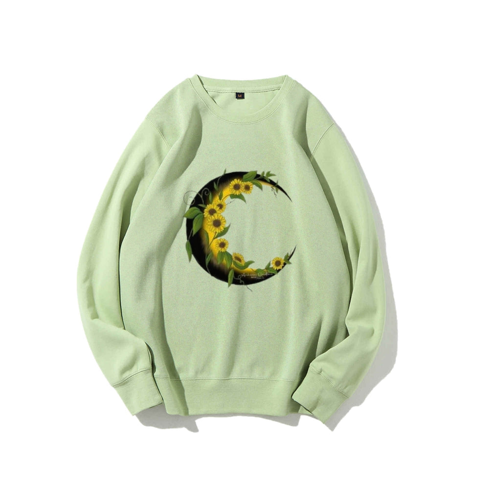 Women Sunflower Moon Graphic Sweatshirts