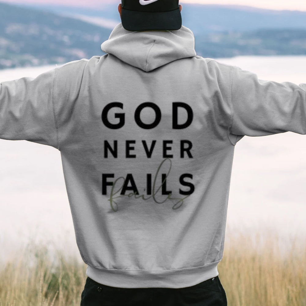 Women GOD NEVER FAILS Graphic Hoodies