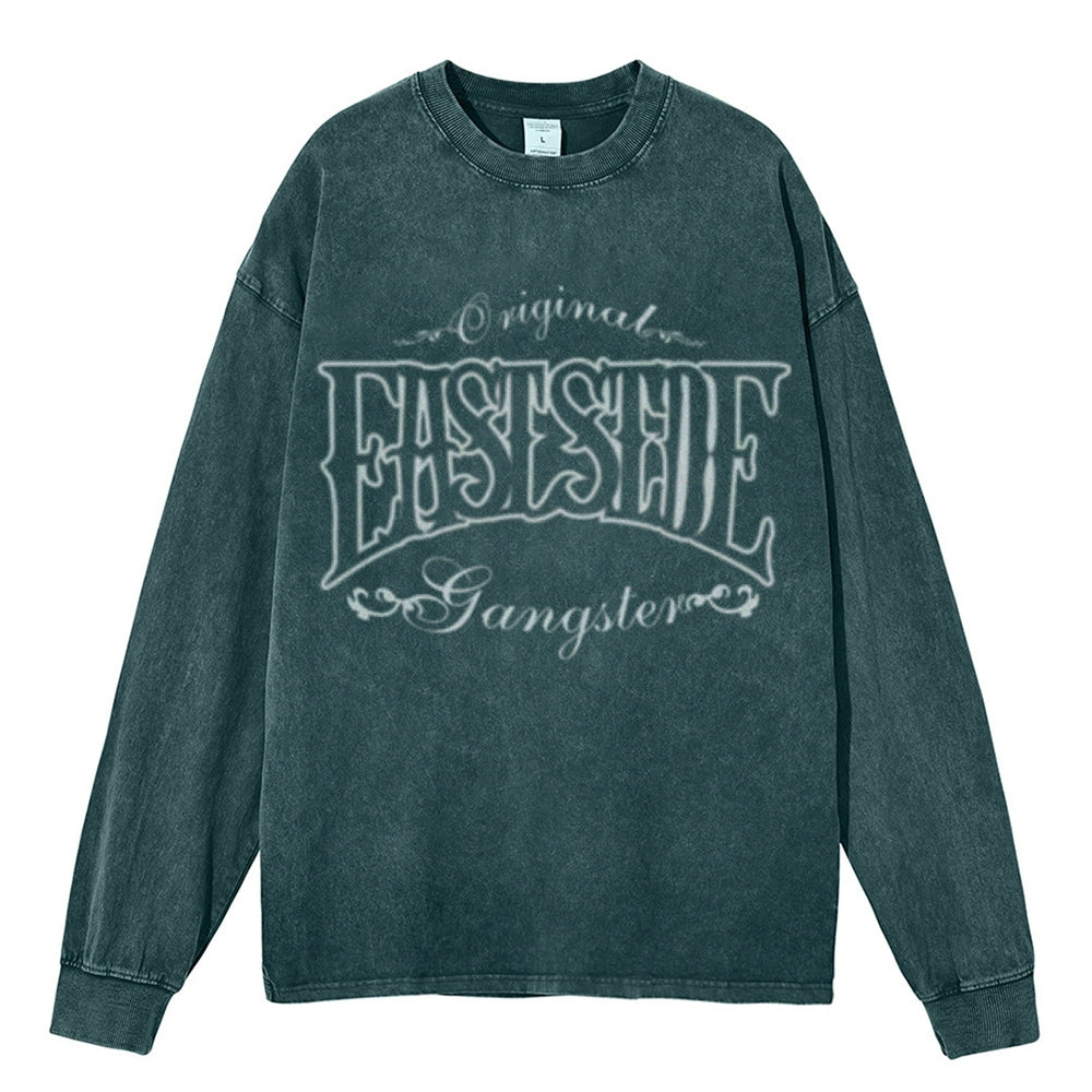 Oversized Vintage Washed Eastside Graphic Sweatshirt