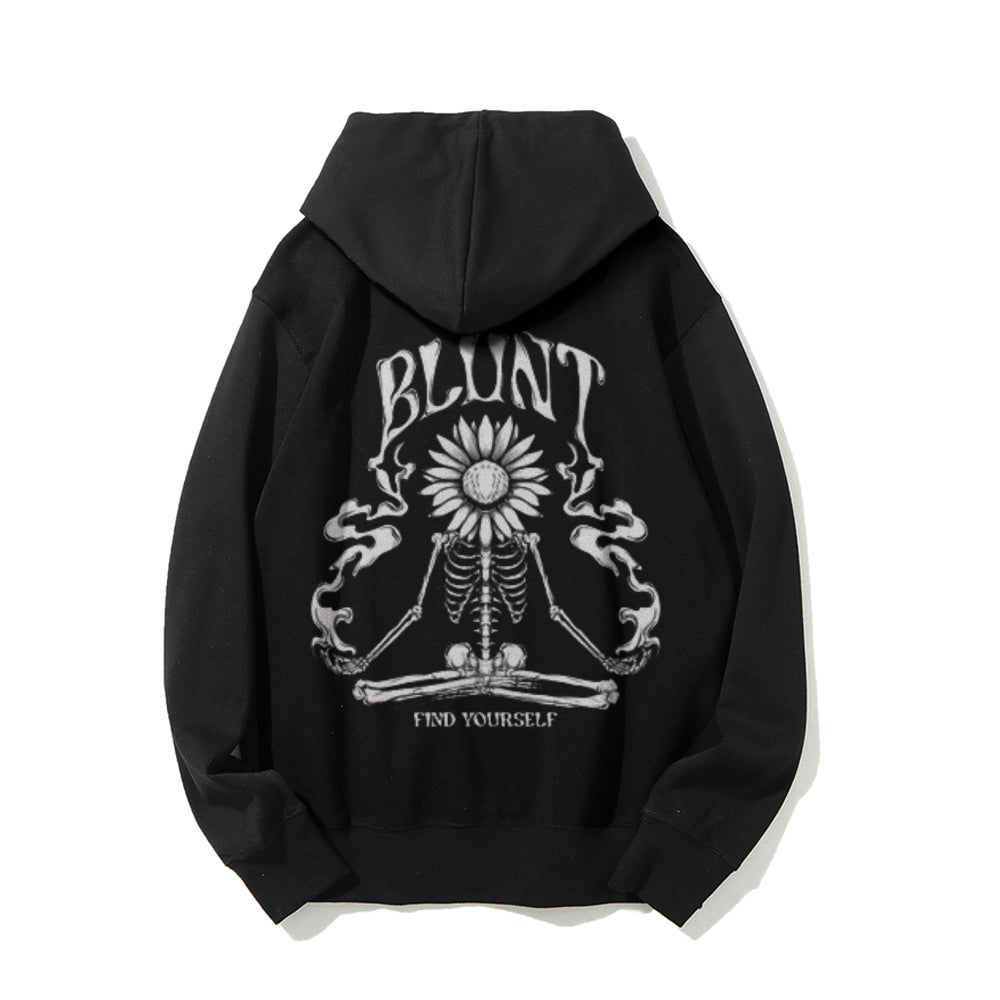Mens FIND YOURSELF Skull Graphic Hoodies