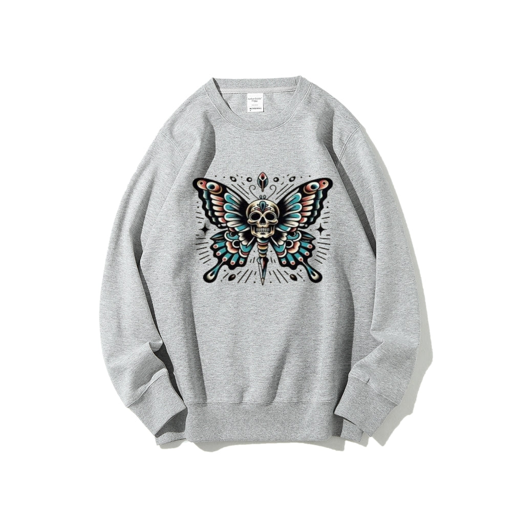 Women Butterfly Skull Graphic Sweatshirts