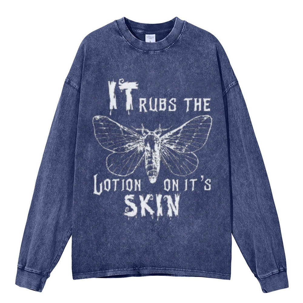 Oversized Vintage Washed Butterfly Graphic Sweatshirt