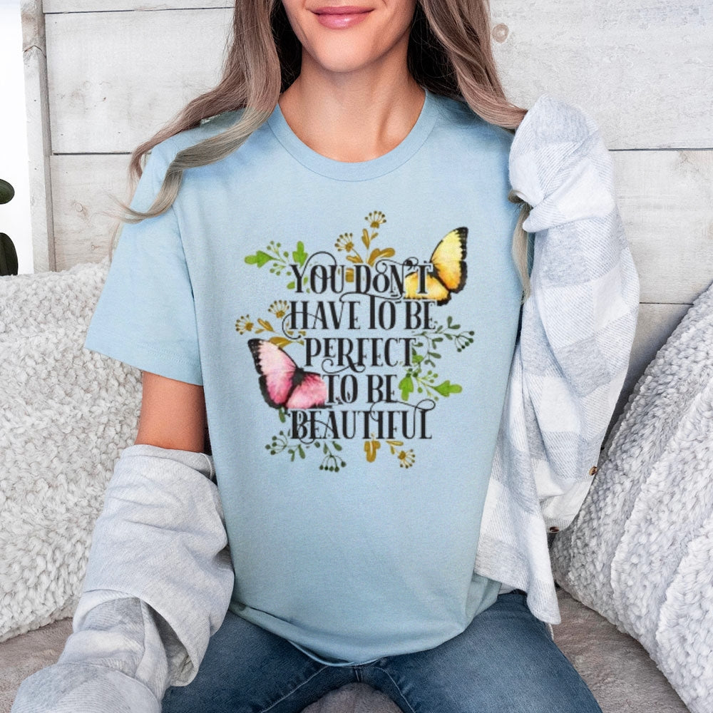 Women Flower And Butterfly Print Graphic T-shirt