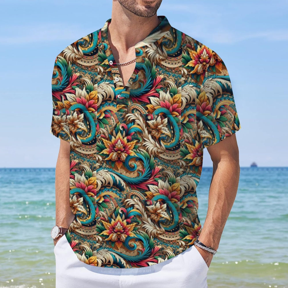 Mens Baroque Flower Print Shirt