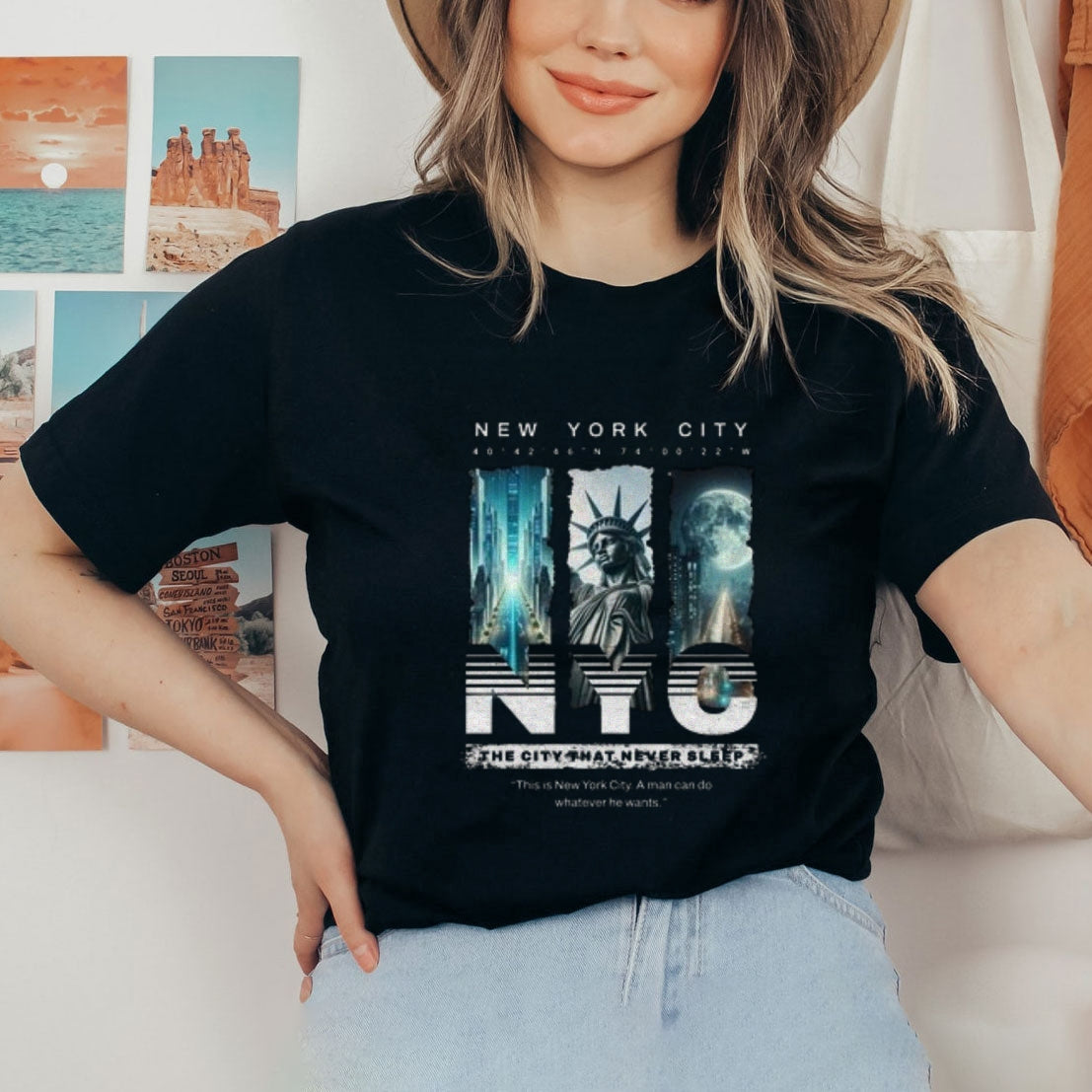 Women New York City Print Graphic T-shirt