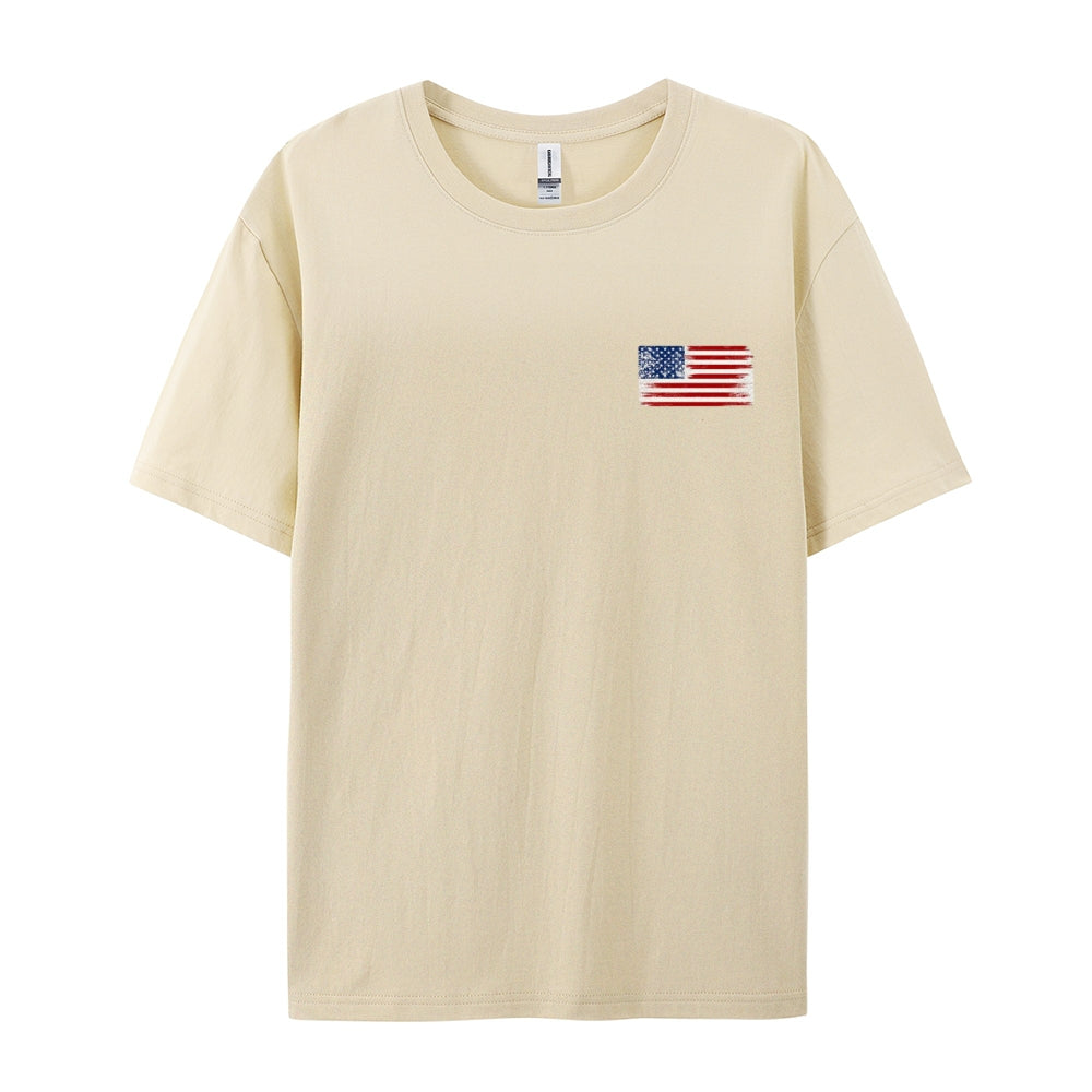 Mens American Flag Print Graphic Tee