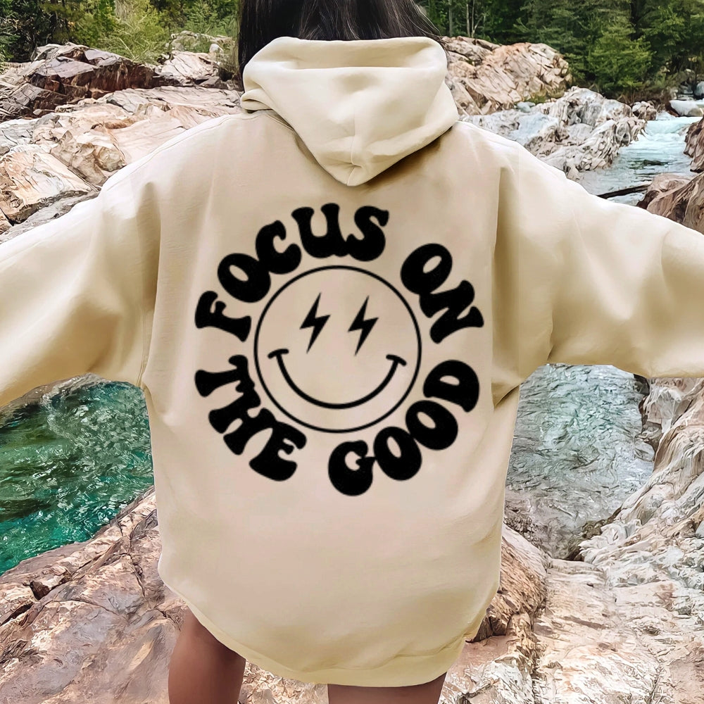 Women FOCUS ON THE GOOD Graphic Hoodies