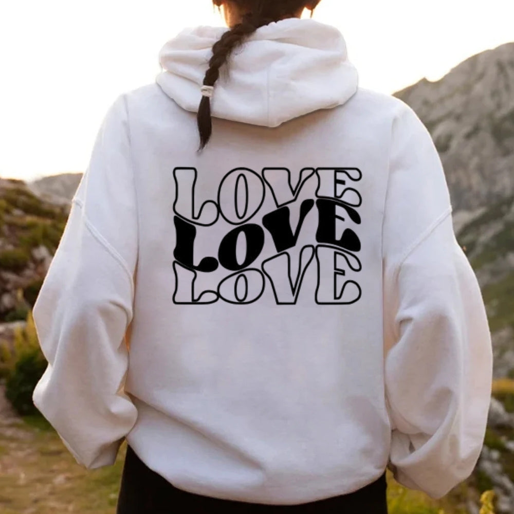 Women Love Letter Graphic Hoodies