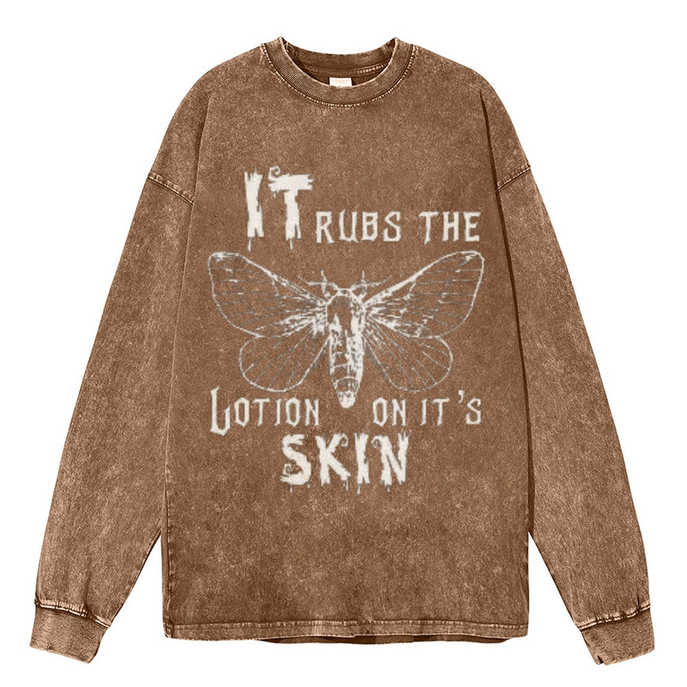 Oversized Vintage Washed Butterfly Graphic Sweatshirt