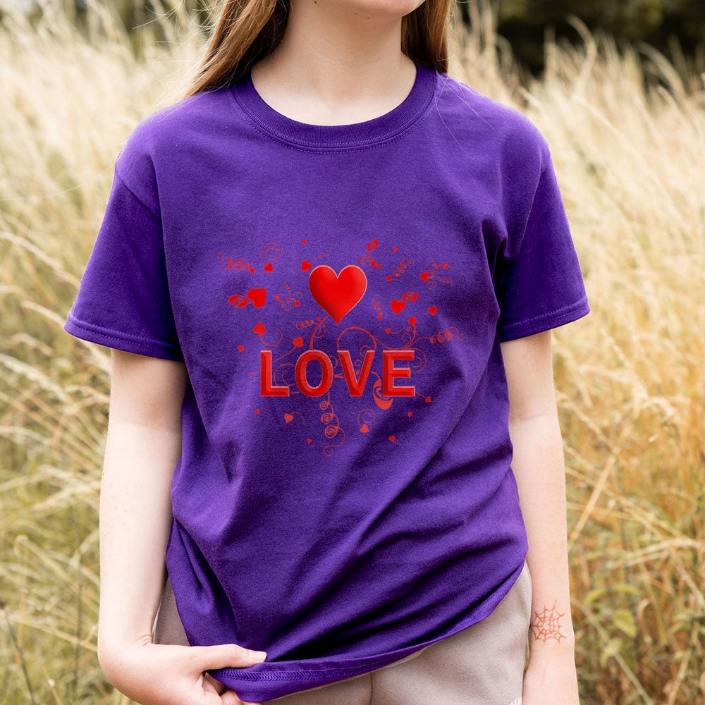 Women Valentine's Day Love Heart Print Graphic T-shirt