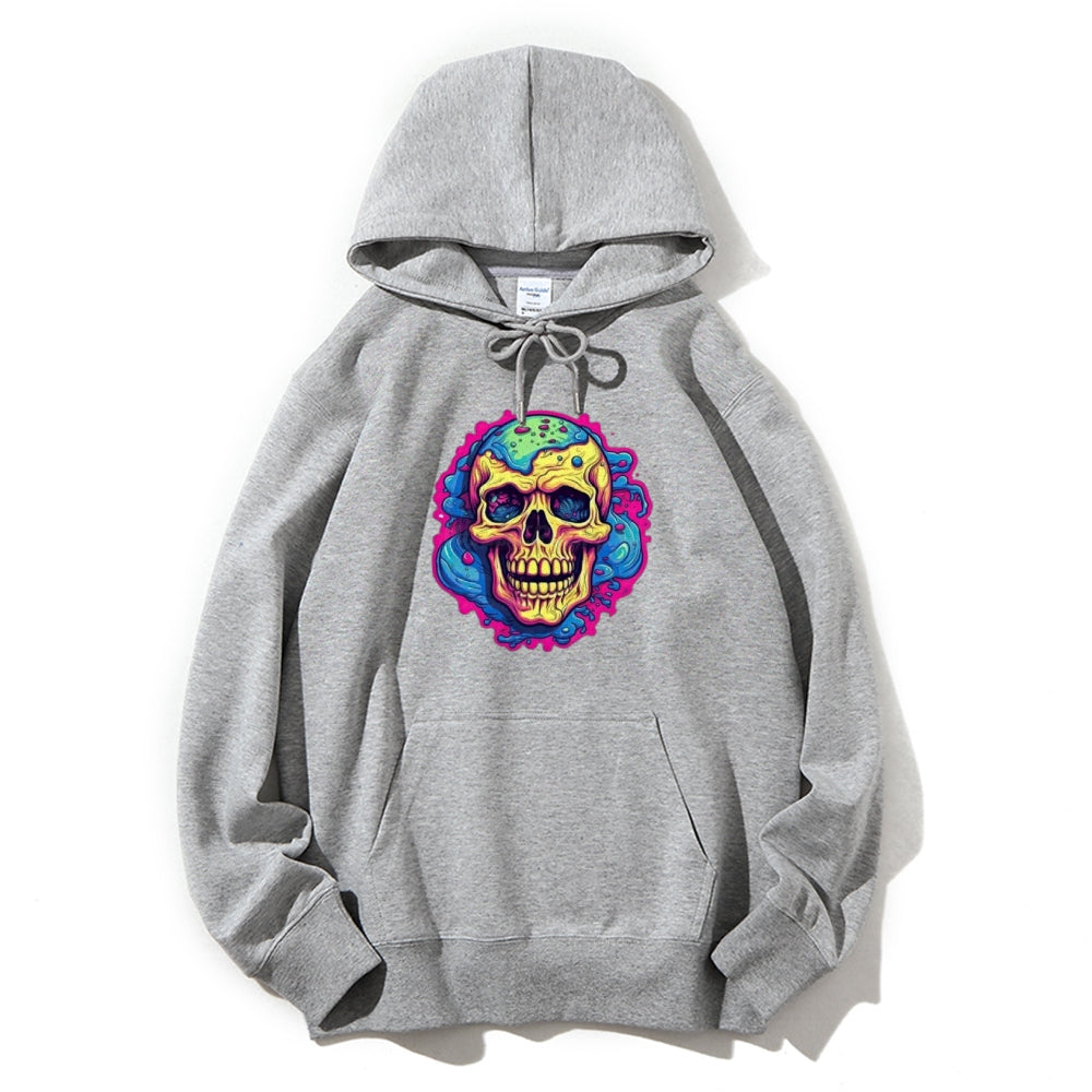 Mens Colorful Cartoon Skull Graphic Hoodies