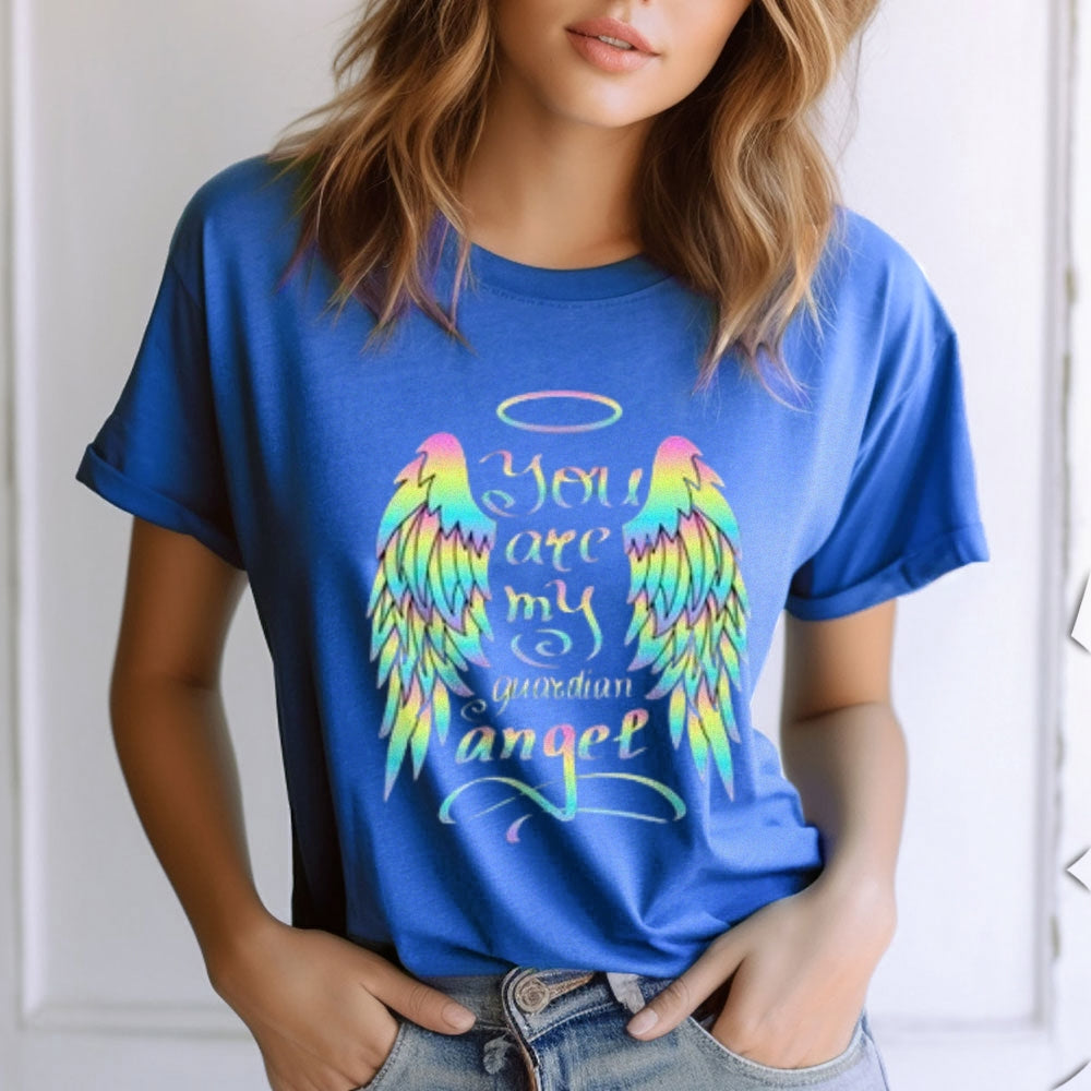 Women  You Are My Guardian Angel Print Graphic T-shirt