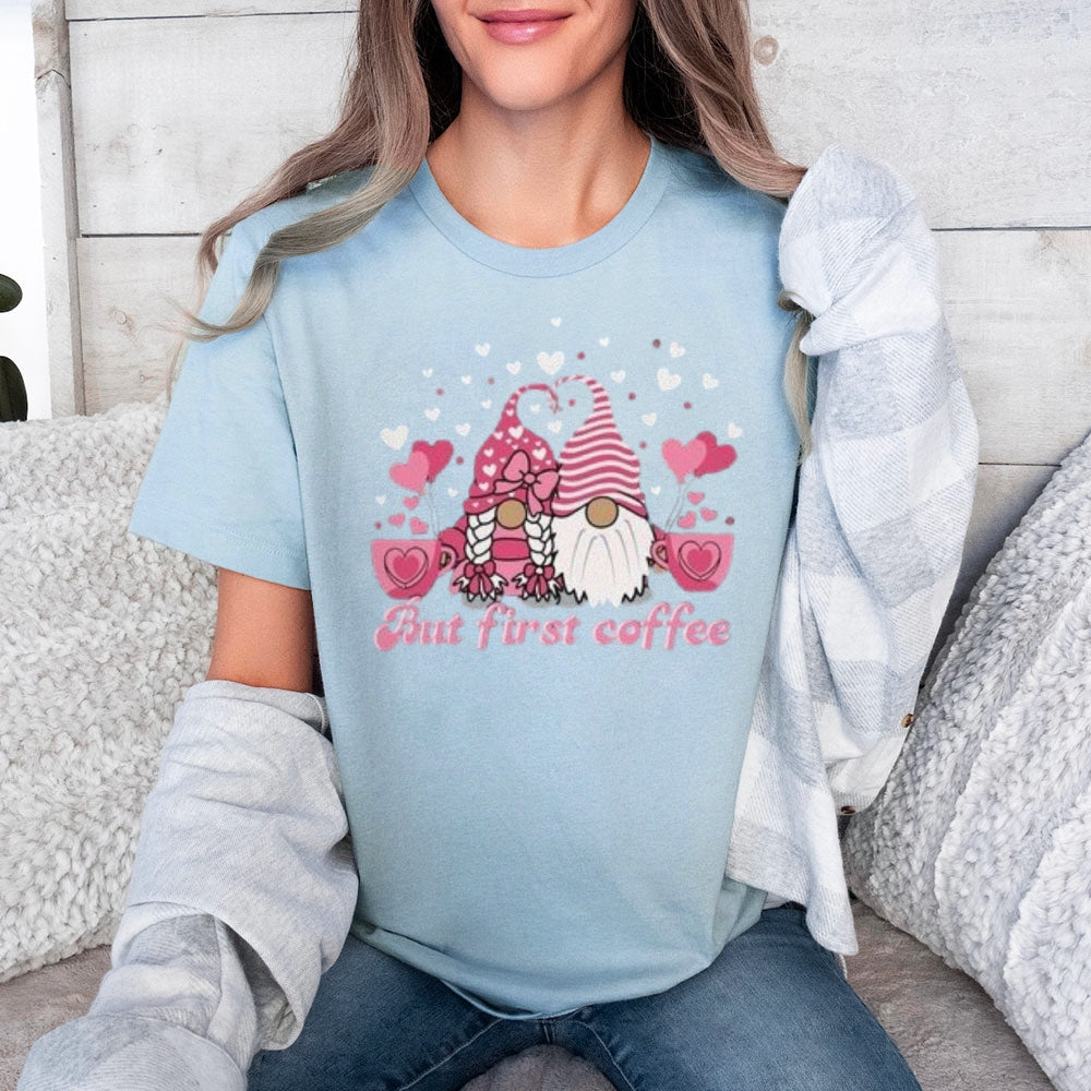 Women Coffee Is My Valentine's Day Print Graphic T-shirt