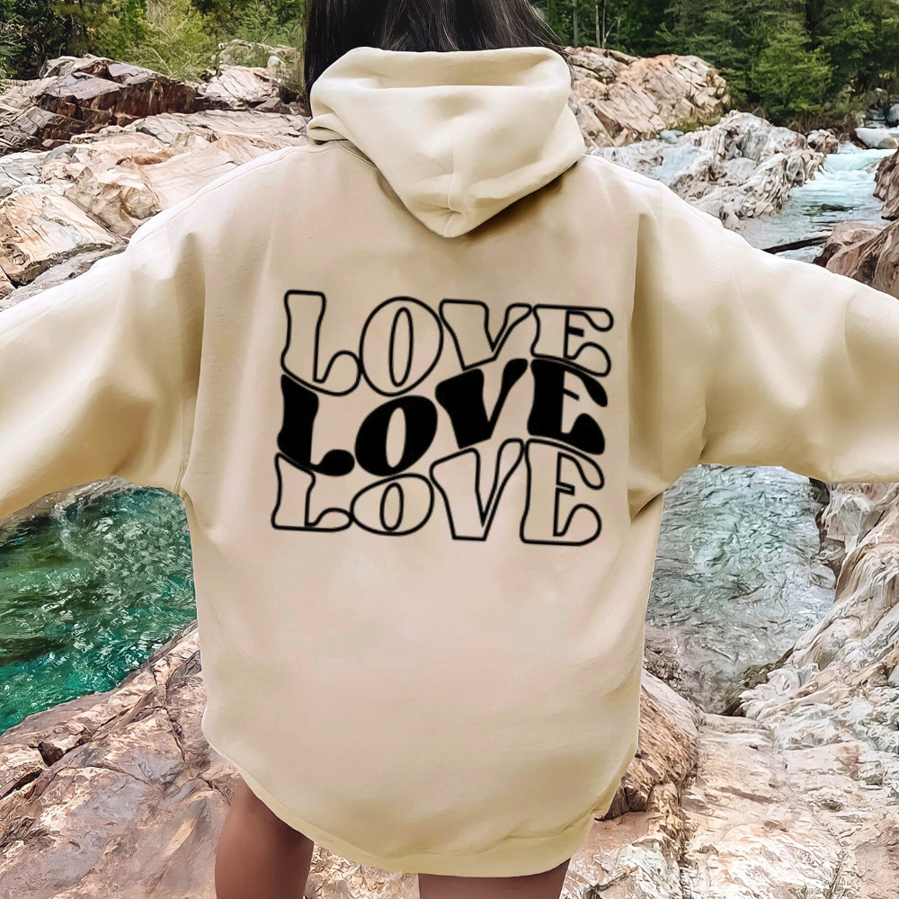 Women Love Letter Graphic Hoodies