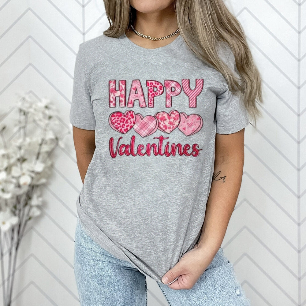 Women Happy Valentine's Day Print Graphic T-shirt