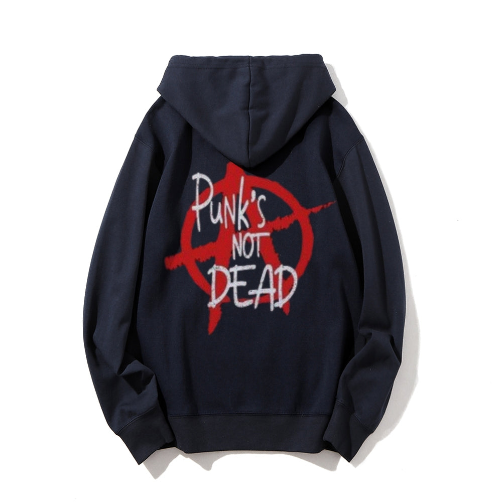 Mens PUNKS NOT DEAD Graphic Hoodies