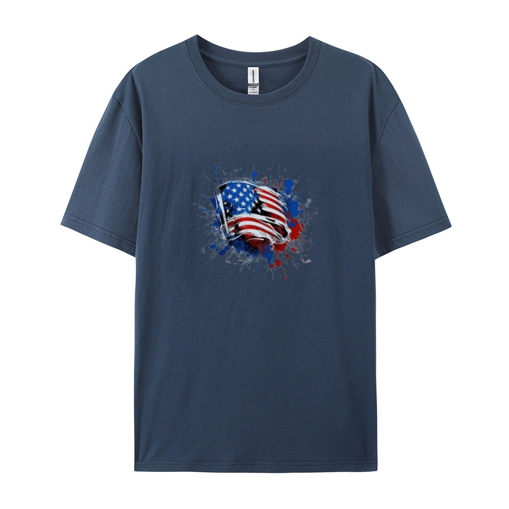 Mens Flag Independence Day Stars Stripes Graphic Tee