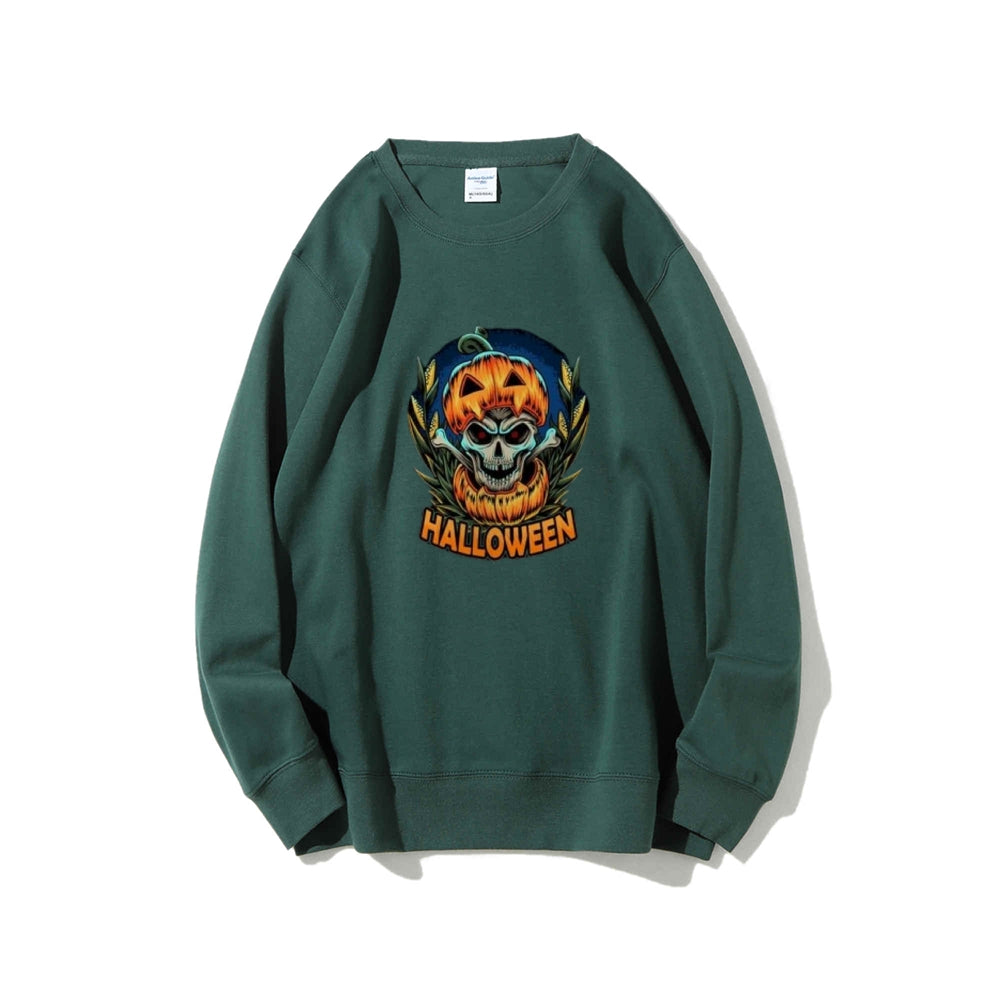 Mens Halloween Pumpkin Head Graphic Sweatshirts