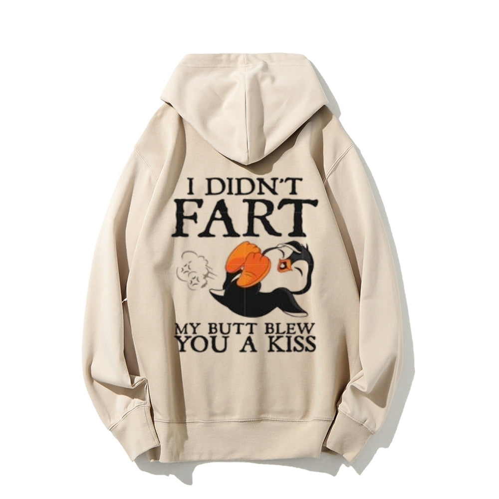 I Didn't Fart Funny Letter Graphic Pullover With Kangaroo Pocket Hoodies