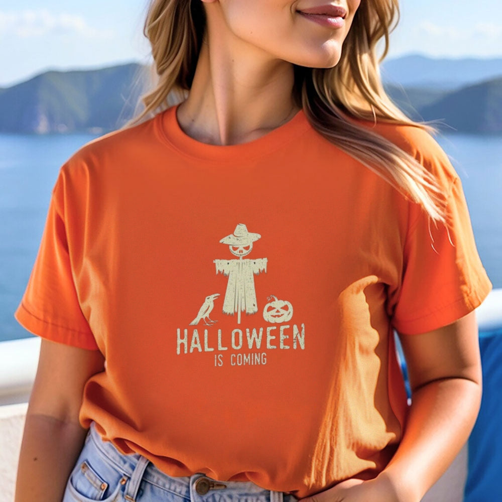 Women Halloween Is Coming Graphic T-shirt