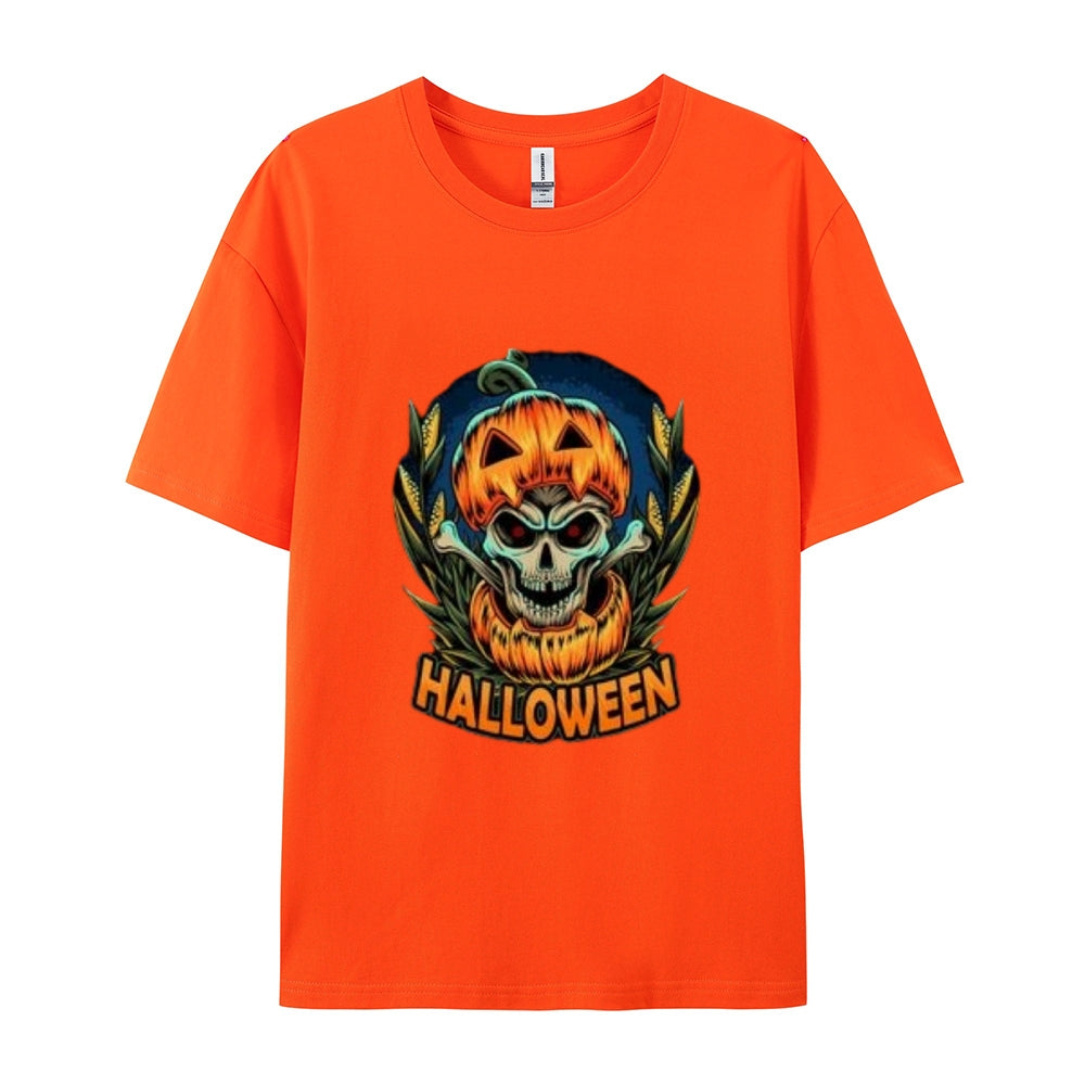 Mens Halloween Pumpkin Head Graphic Tee