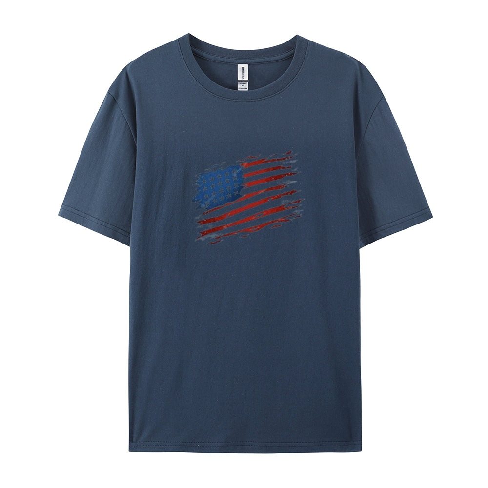 Mens Flag Independence Day Stars Stripes Graphic Tee