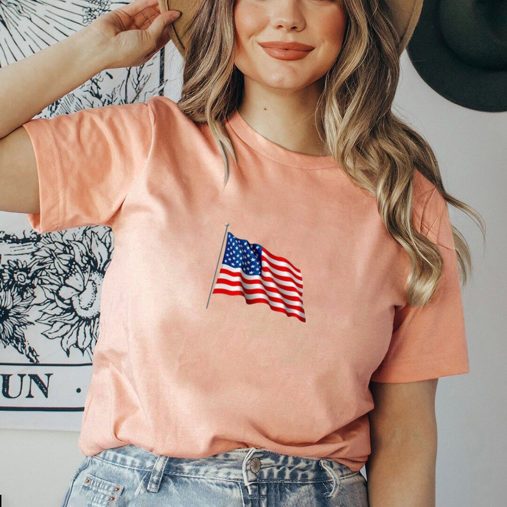 Women Flag Independence Day Stars Stripes T-shirt