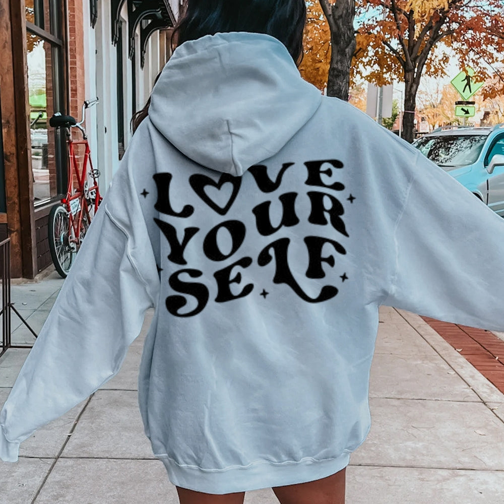 Women LOVE YOURSELF Graphic Hoodies