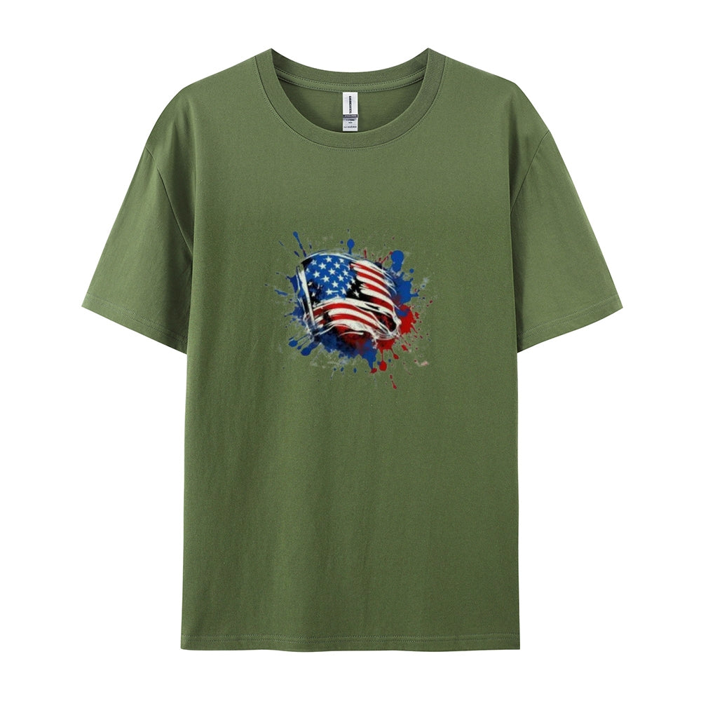 Mens Flag Independence Day Stars Stripes Graphic Tee