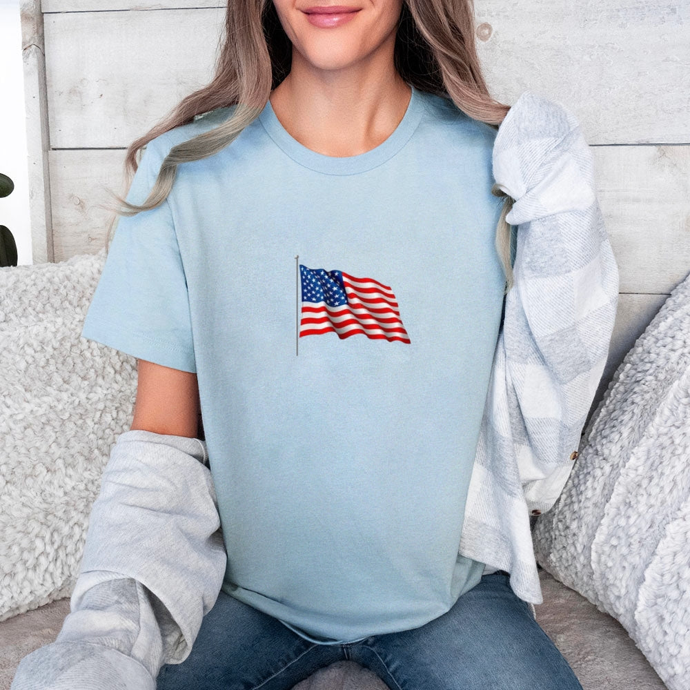 Women Flag Independence Day Stars Stripes T-shirt