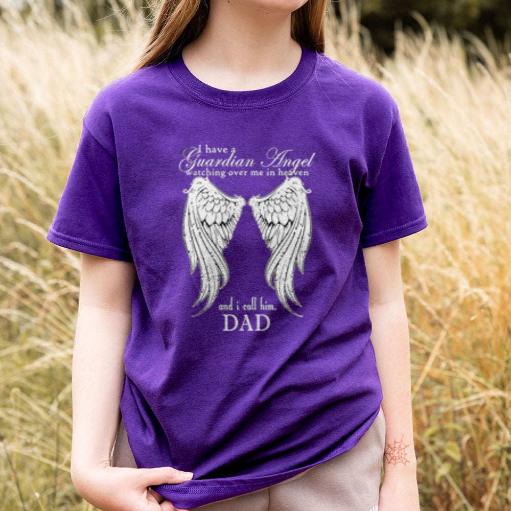 Women I Have A Guardian Angel Wing Graphic Print T-shirt