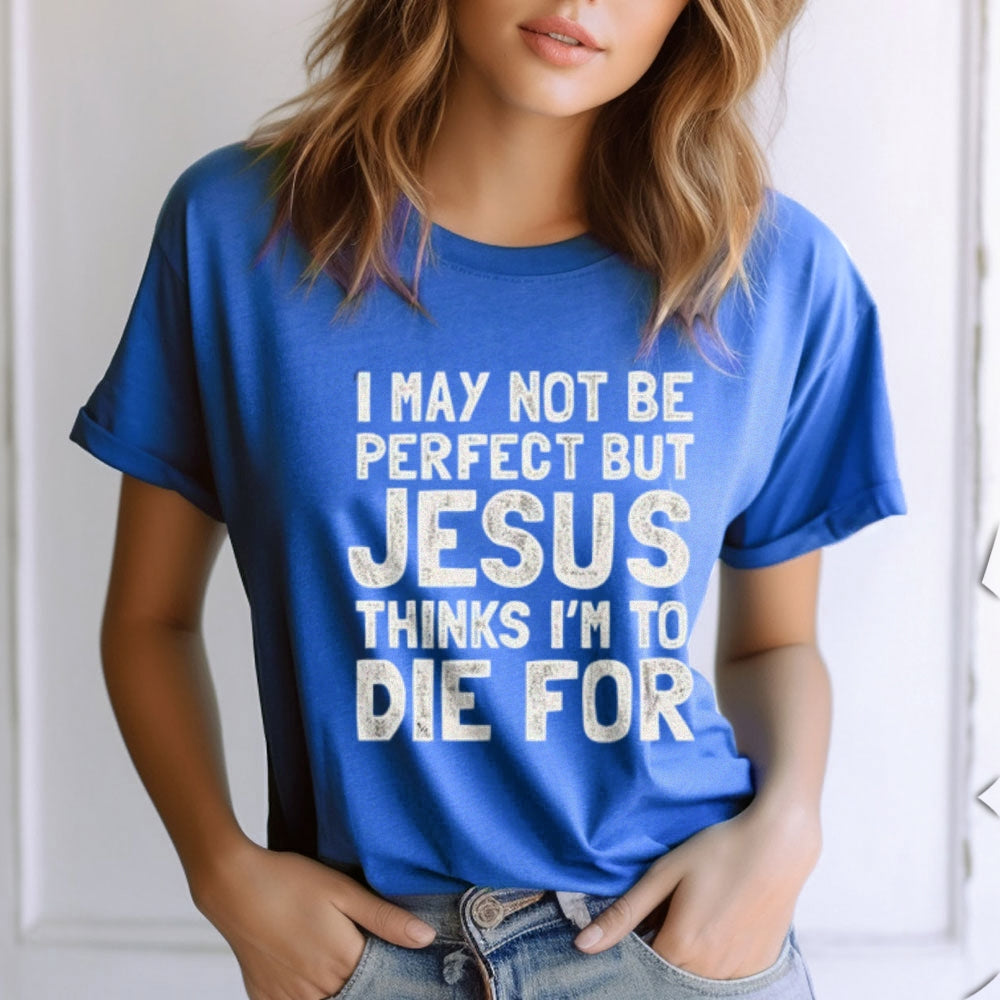 Women Jesus Letter Print Graphic T-shirt