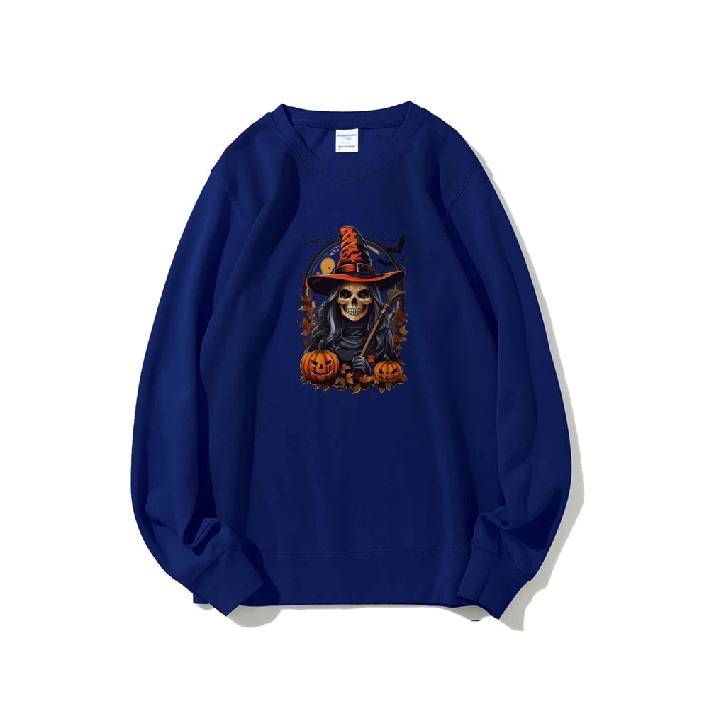 Mens Halloween Skeleton Pumpkins Graphic Sweatshirts