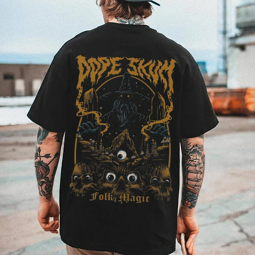 Mens Vintage Dope Skum Darkness Style Print Graphic Tee