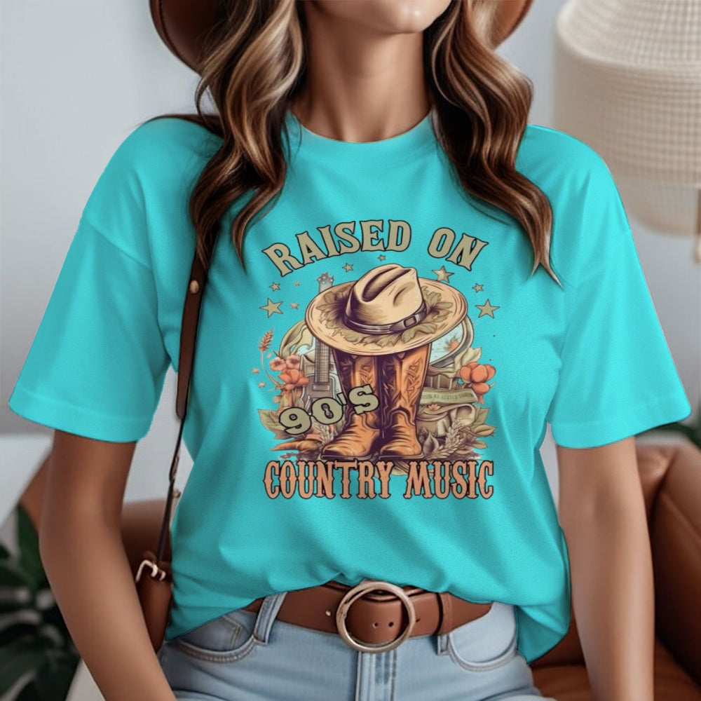 Women Raised On 90's Country Music Graphic T-shirt