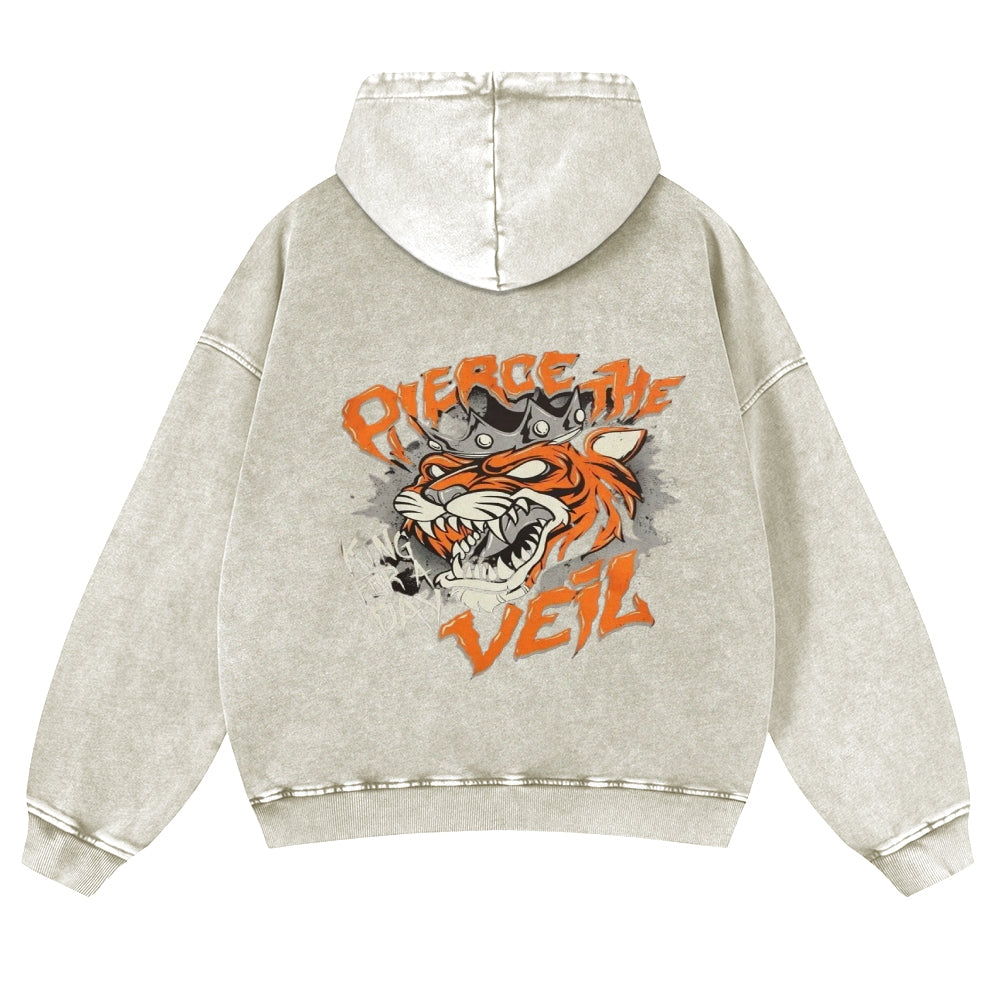 Mens Vintage  Tiger Print Hoodies