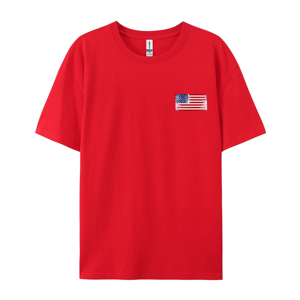 Mens American Flag Print Graphic Tee