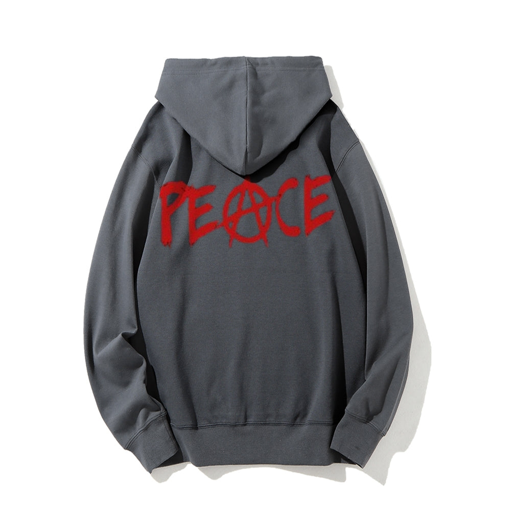 Mens Anarchy Peace Graphic Hoodies