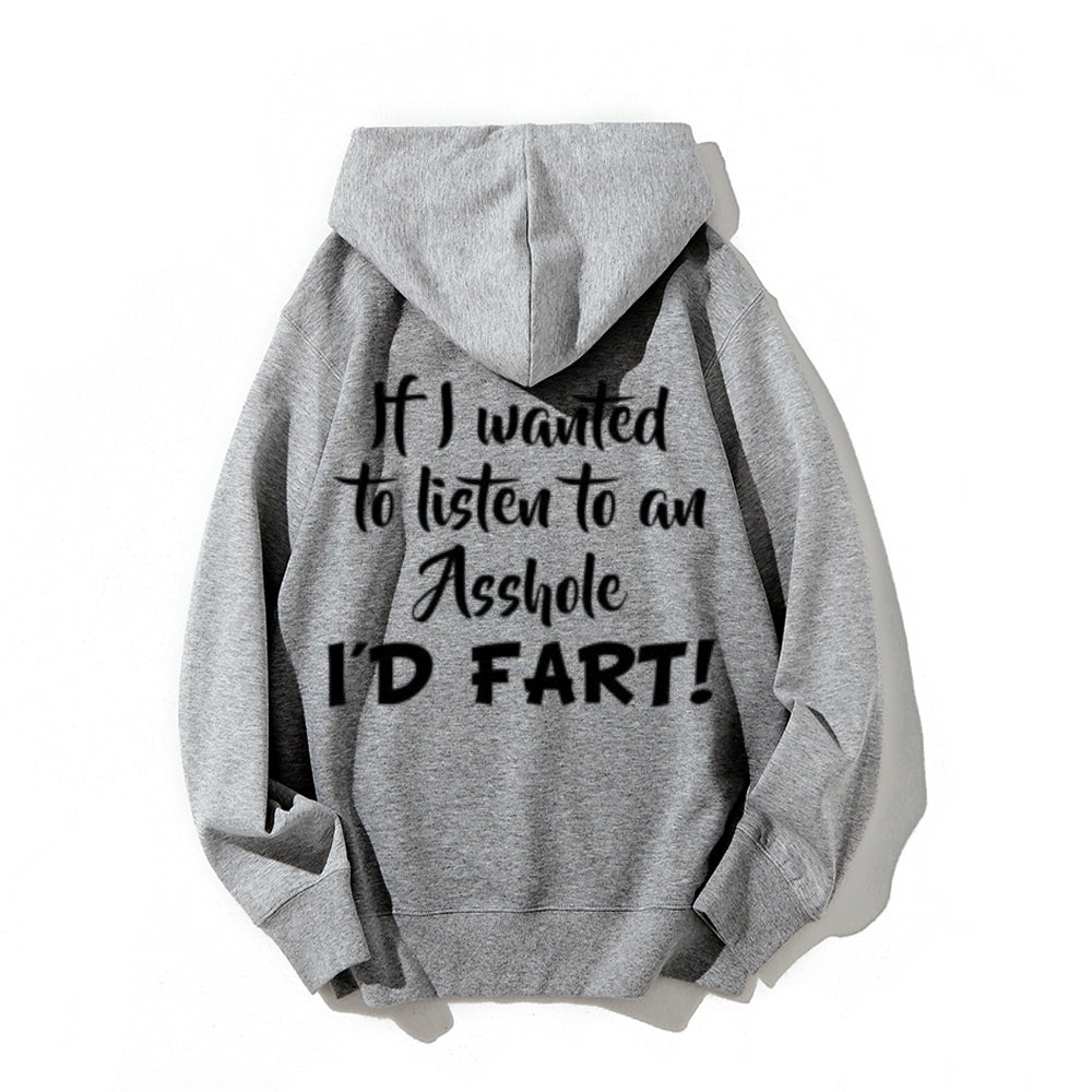 Funny Letter Graphic Pullover With Kangaroo Pocket Hoodies