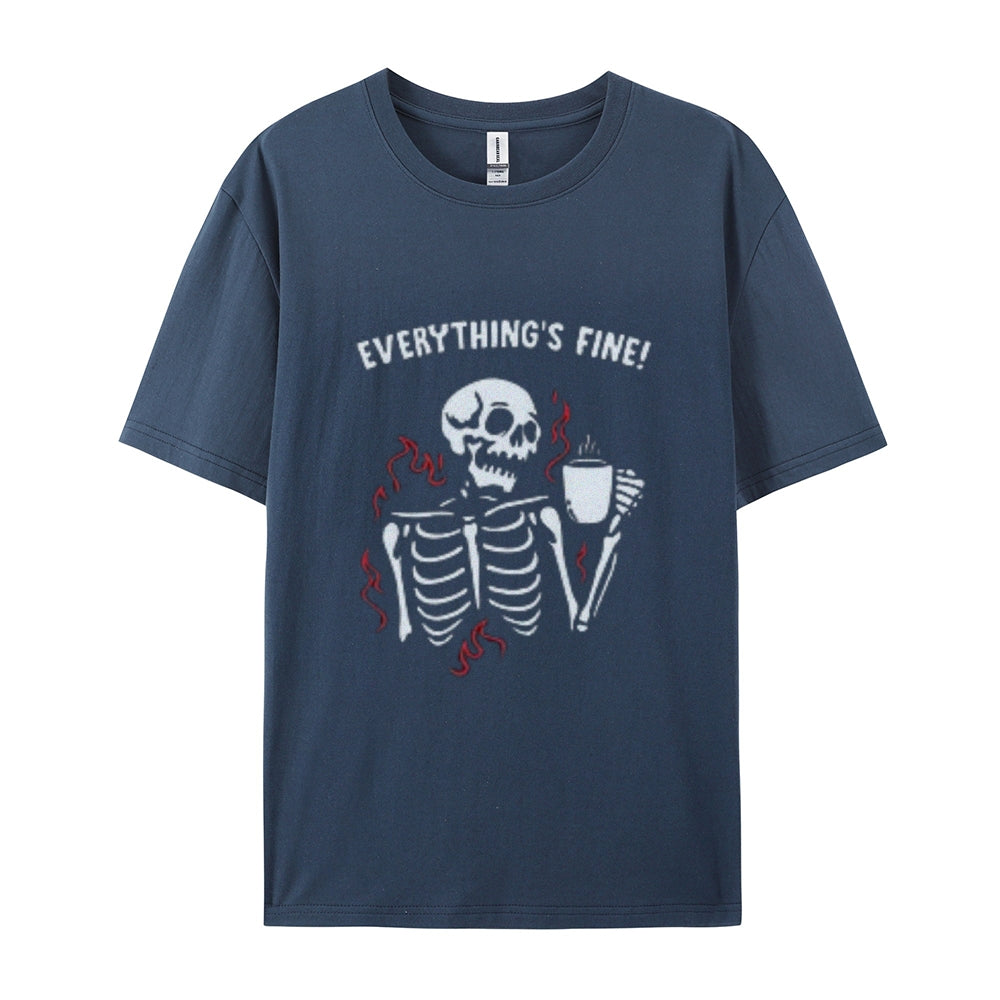 Mens Skull Drink Water Graphic Tee