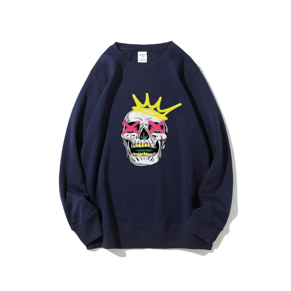 Mens Ruby Tooth King Skull Graphic Sweatshirts