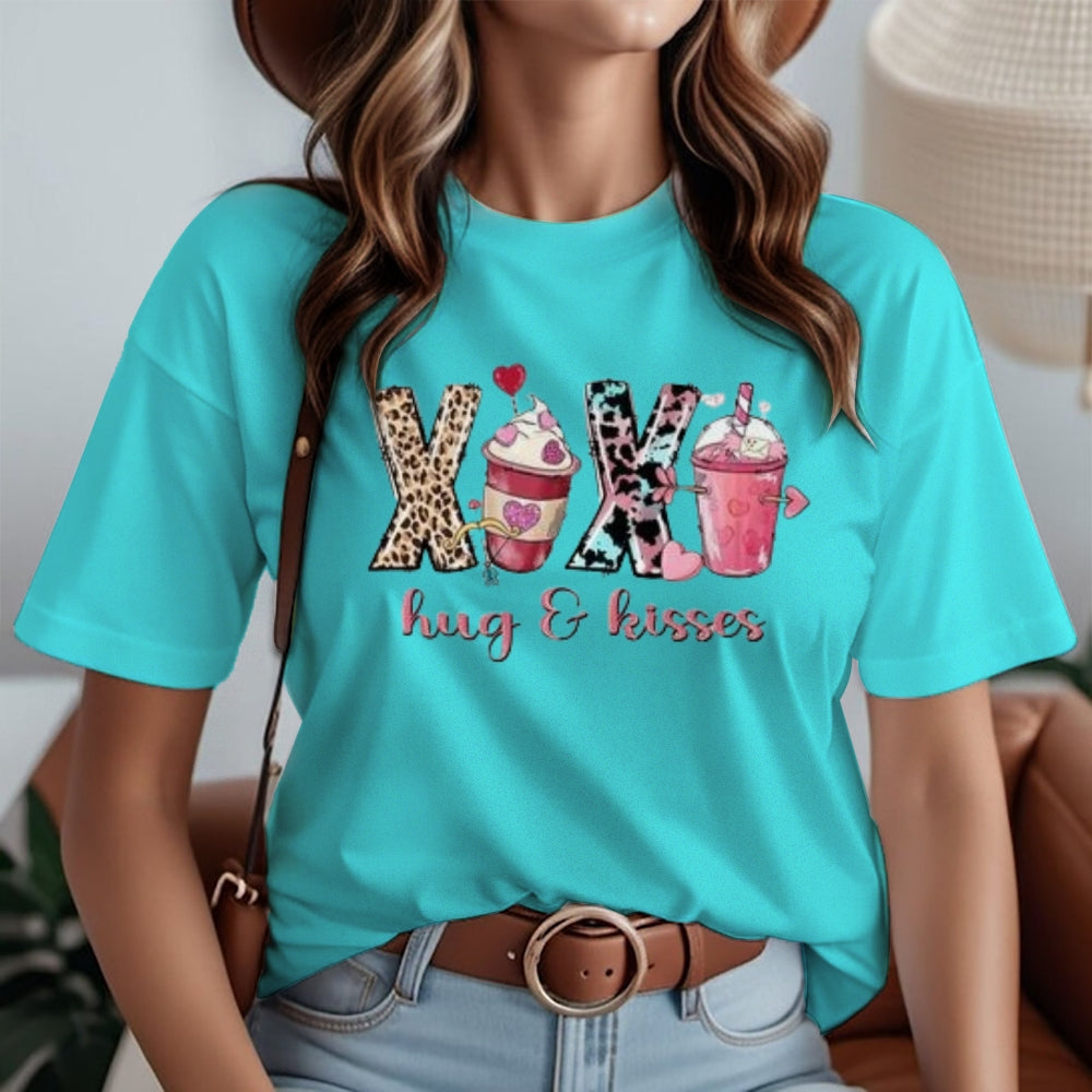 Women Coffee Is My Valentine's Day Print Graphic T-shirt