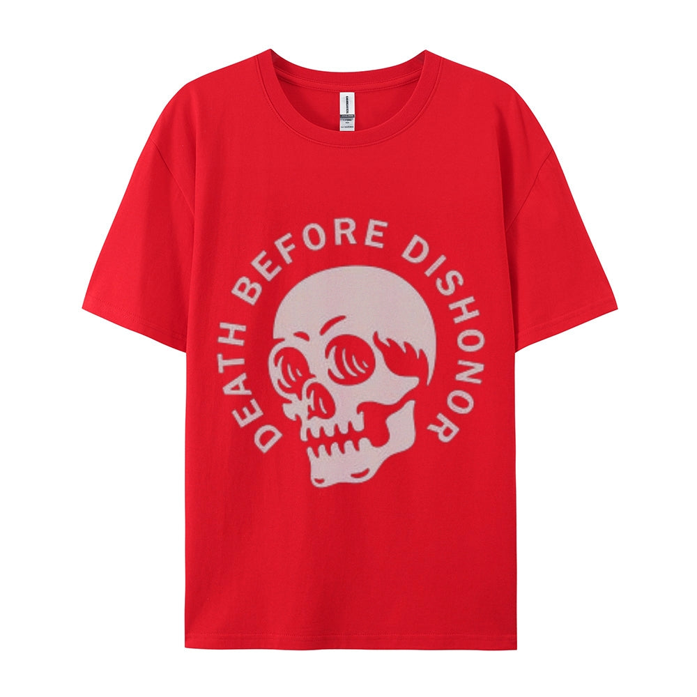 Mens Death Before Dishonor Skull Graphic Tee