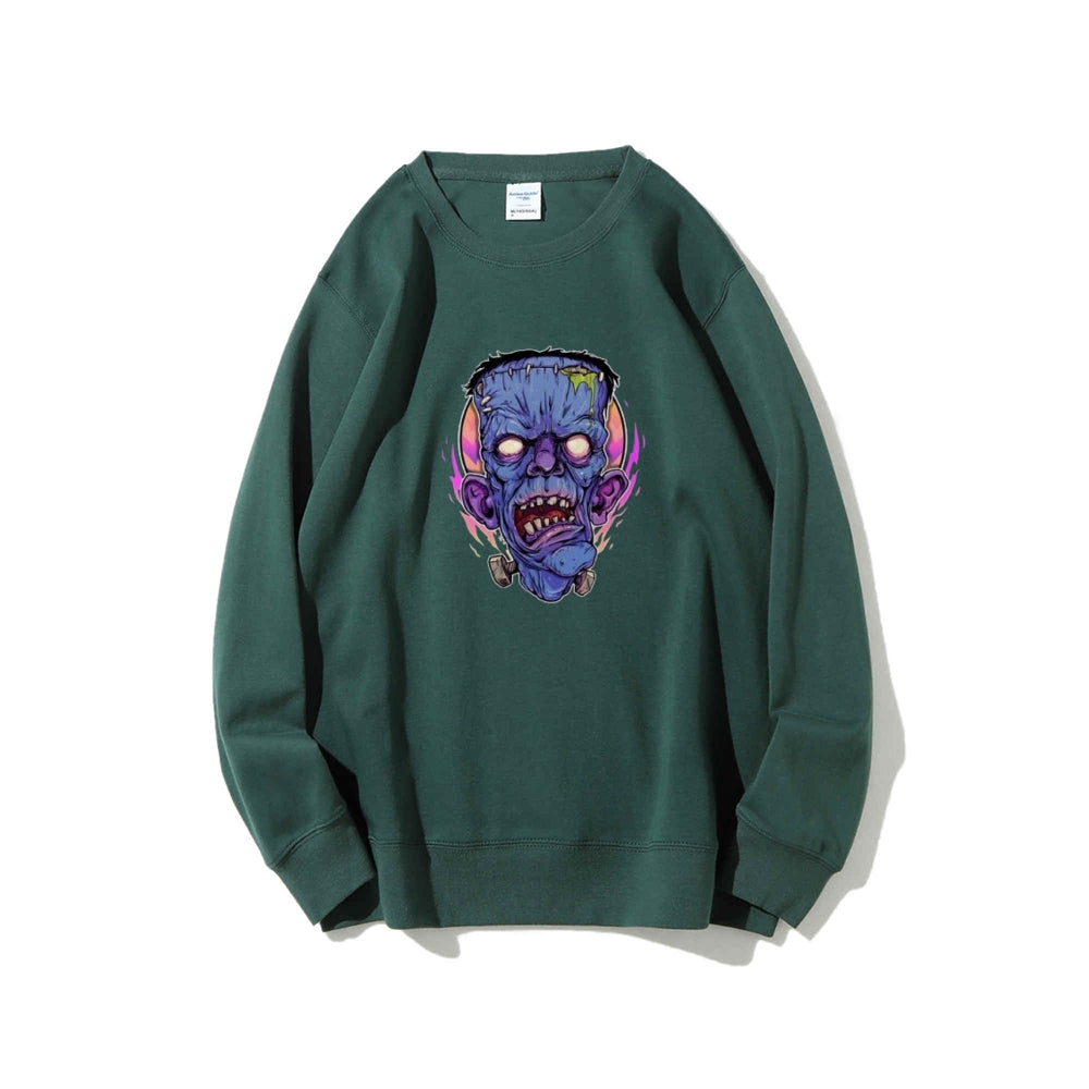 Mens Halloween Zombie Heads Graphic Sweatshirts