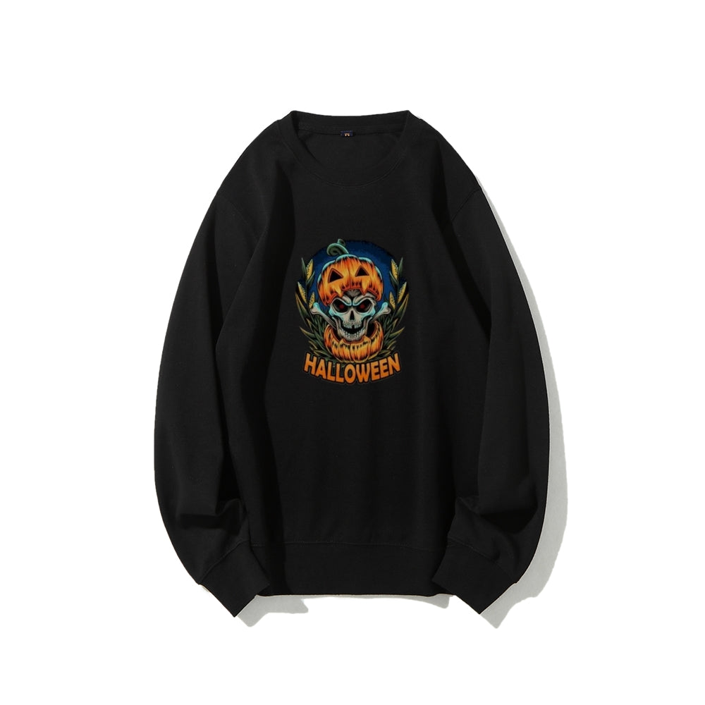 Mens Halloween Pumpkin Head Graphic Sweatshirts