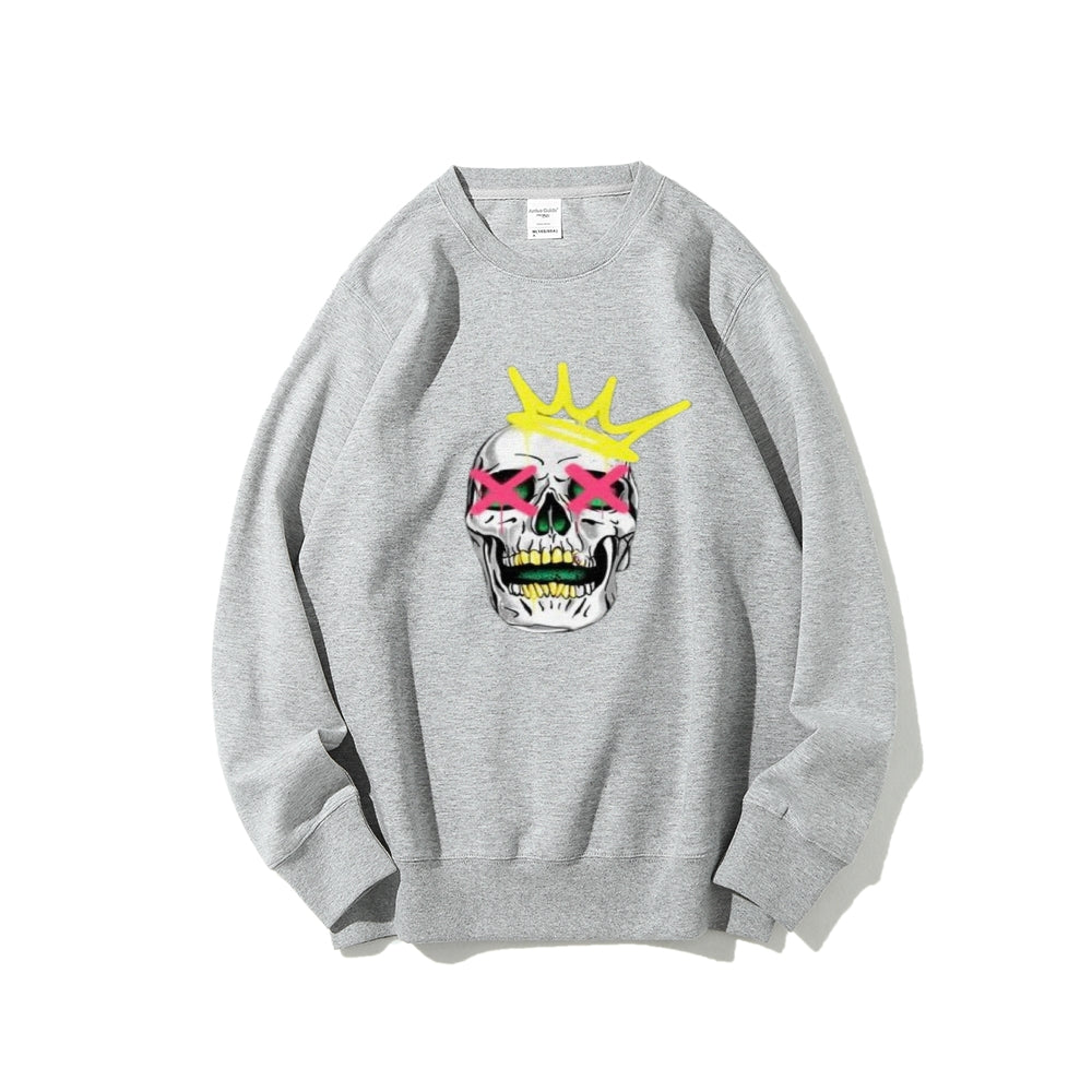 Mens Ruby Tooth King Skull Graphic Sweatshirts