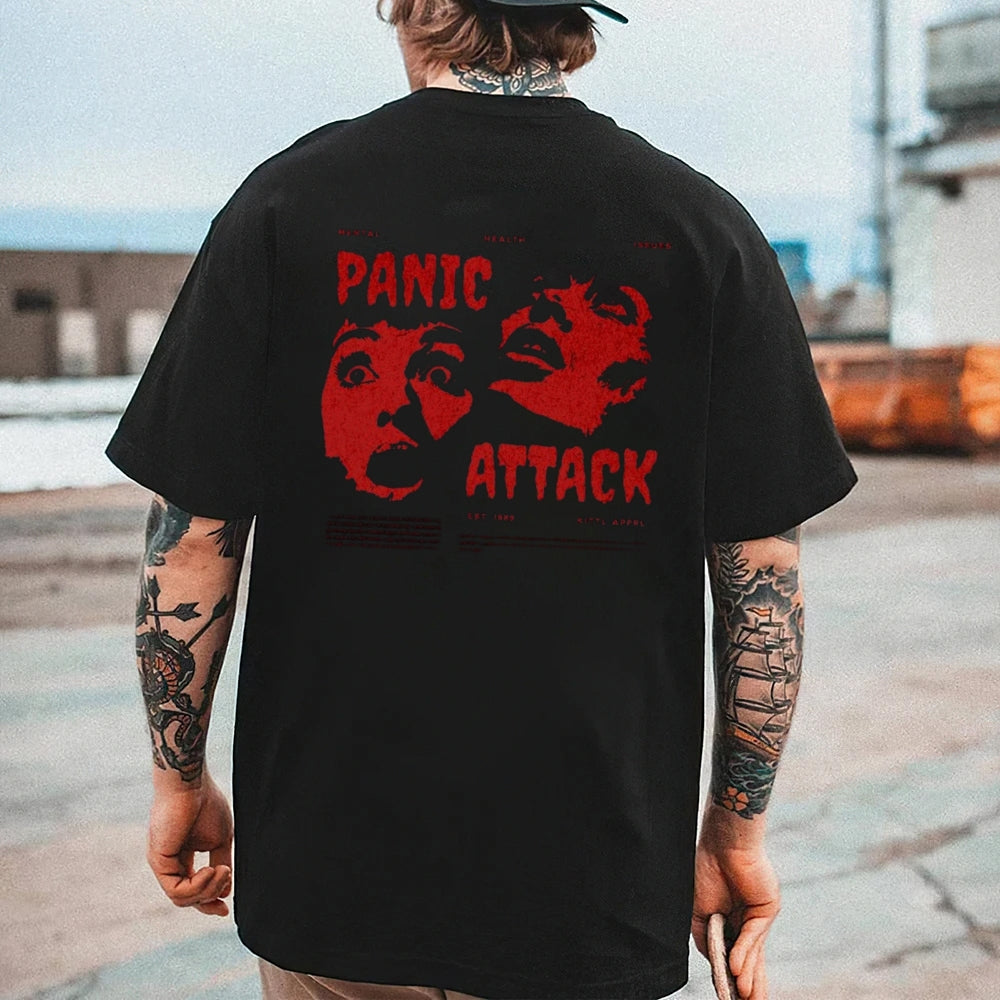 Mens Panic Attack Portrait Graphic Tee