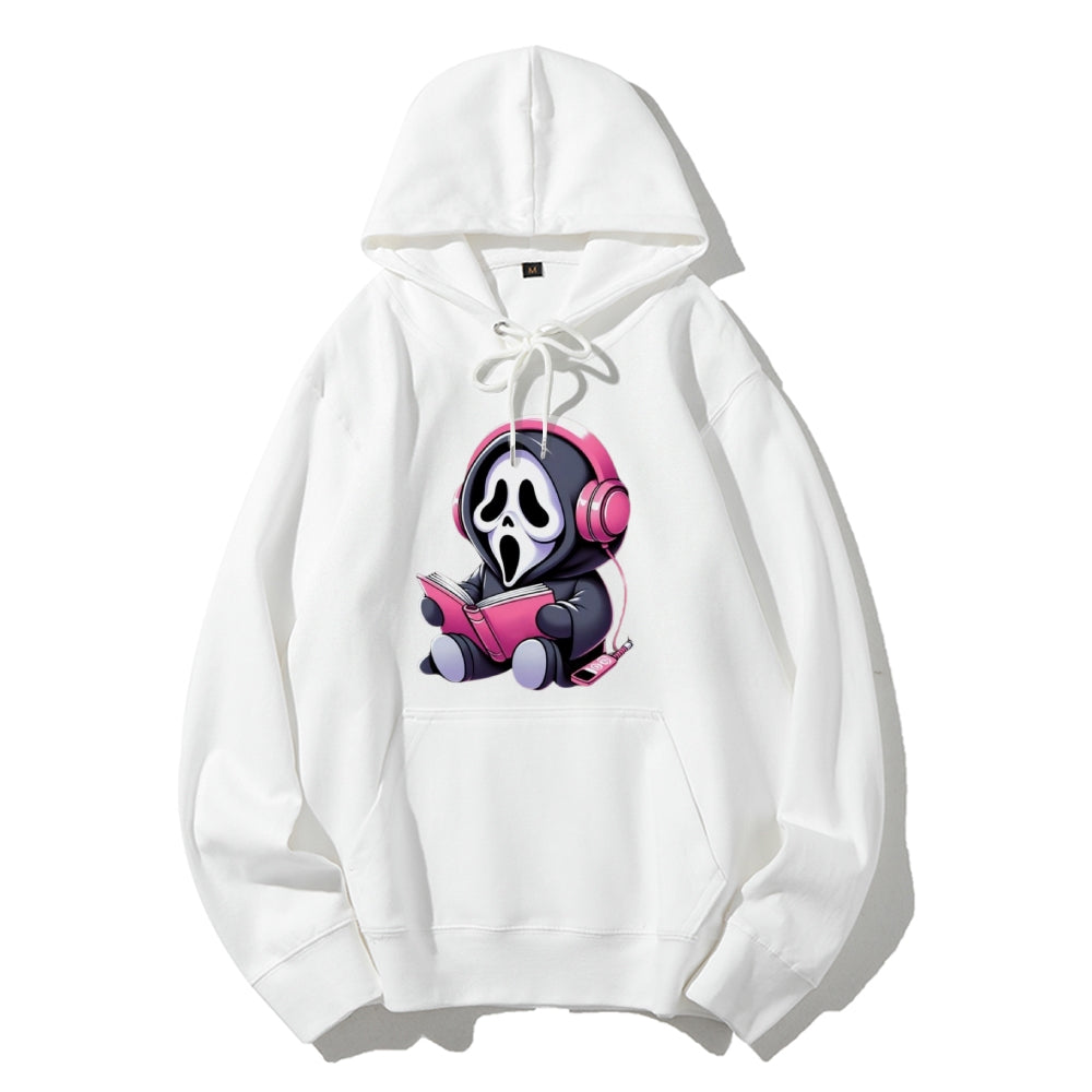 Women Cute Learning Skull Graphic Hoodies