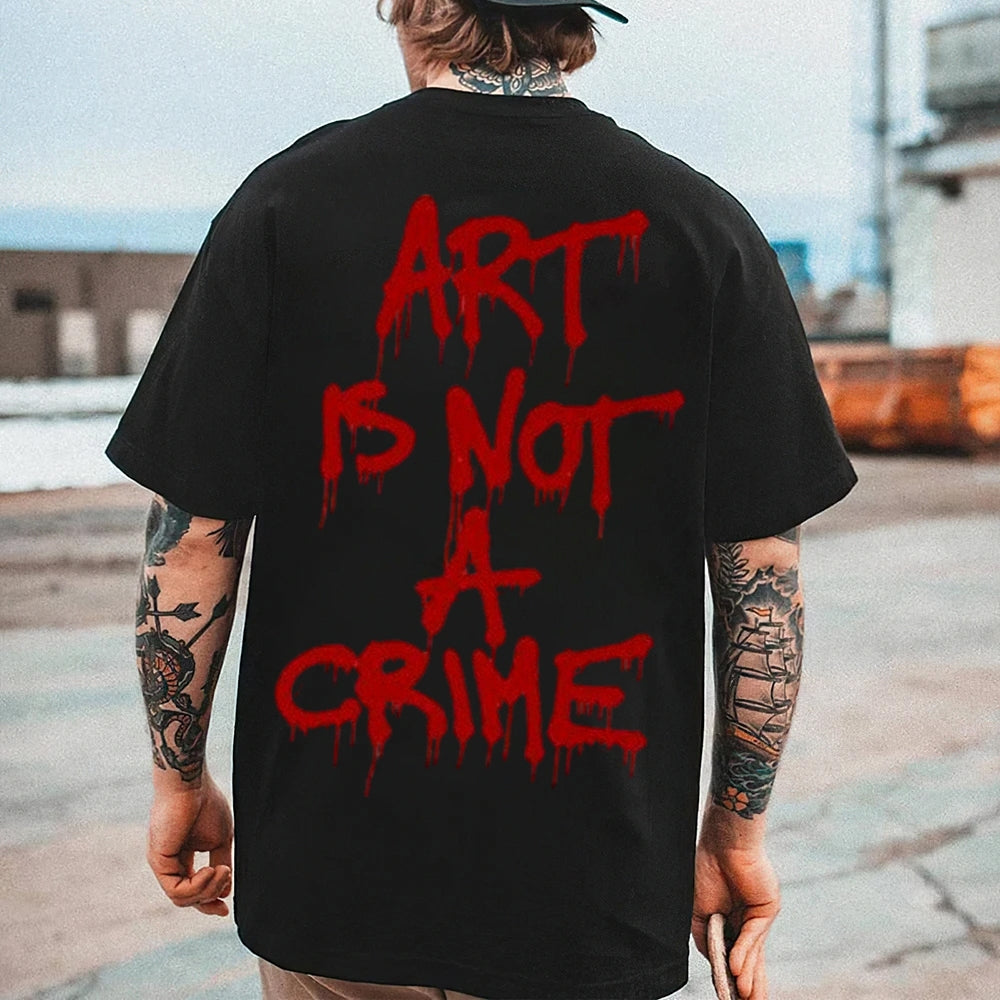 Mens ART IS NOT A CRIME Graphic Tee