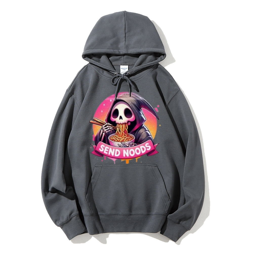 Women Cute Send Noodle Ghost Graphic Hoodies